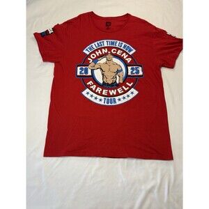 WWE John Cena The Last Time Is Now Farewell Tour Shirt Red Size XL Graphic Print